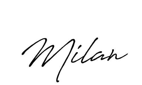 Design your own signature with our free online signature maker. With this signature software, you can create a handwritten (Antro_Vectra_Bolder) signature for name Milan. Milan signature style 7 images and pictures png