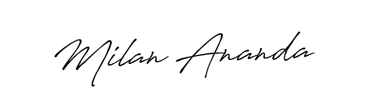 You should practise on your own different ways (Antro_Vectra_Bolder) to write your name (Milan Ananda) in signature. don't let someone else do it for you. Milan Ananda signature style 7 images and pictures png