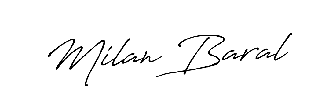 You should practise on your own different ways (Antro_Vectra_Bolder) to write your name (Milan Baral) in signature. don't let someone else do it for you. Milan Baral signature style 7 images and pictures png