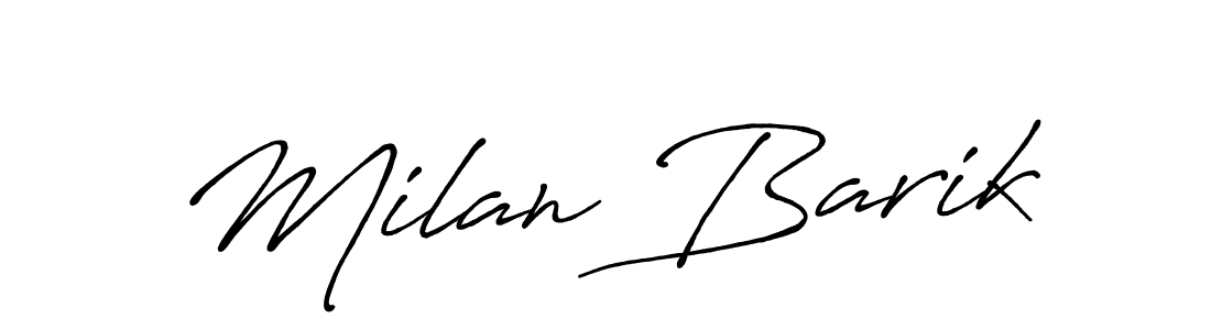 Make a beautiful signature design for name Milan Barik. With this signature (Antro_Vectra_Bolder) style, you can create a handwritten signature for free. Milan Barik signature style 7 images and pictures png