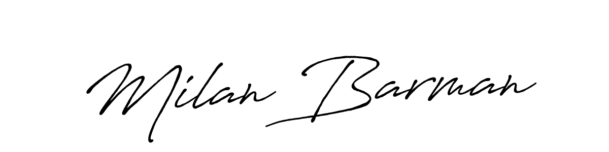 Also You can easily find your signature by using the search form. We will create Milan Barman name handwritten signature images for you free of cost using Antro_Vectra_Bolder sign style. Milan Barman signature style 7 images and pictures png