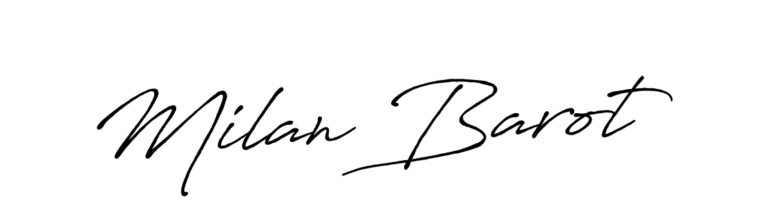 Design your own signature with our free online signature maker. With this signature software, you can create a handwritten (Antro_Vectra_Bolder) signature for name Milan Barot. Milan Barot signature style 7 images and pictures png