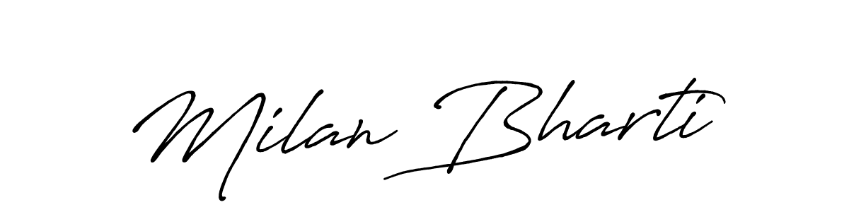 Check out images of Autograph of Milan Bharti name. Actor Milan Bharti Signature Style. Antro_Vectra_Bolder is a professional sign style online. Milan Bharti signature style 7 images and pictures png