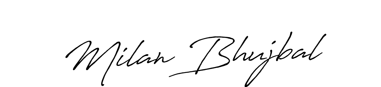 Make a beautiful signature design for name Milan Bhujbal. Use this online signature maker to create a handwritten signature for free. Milan Bhujbal signature style 7 images and pictures png