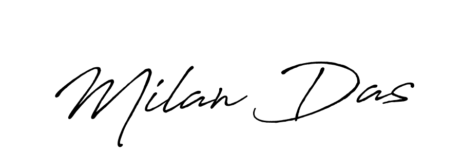 Create a beautiful signature design for name Milan Das. With this signature (Antro_Vectra_Bolder) fonts, you can make a handwritten signature for free. Milan Das signature style 7 images and pictures png