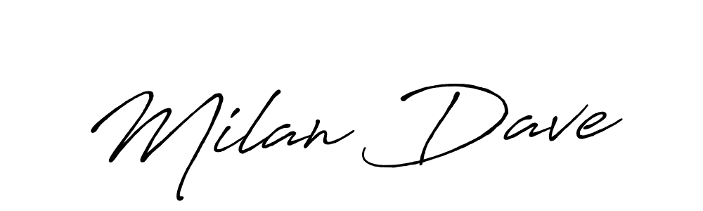 Design your own signature with our free online signature maker. With this signature software, you can create a handwritten (Antro_Vectra_Bolder) signature for name Milan Dave. Milan Dave signature style 7 images and pictures png