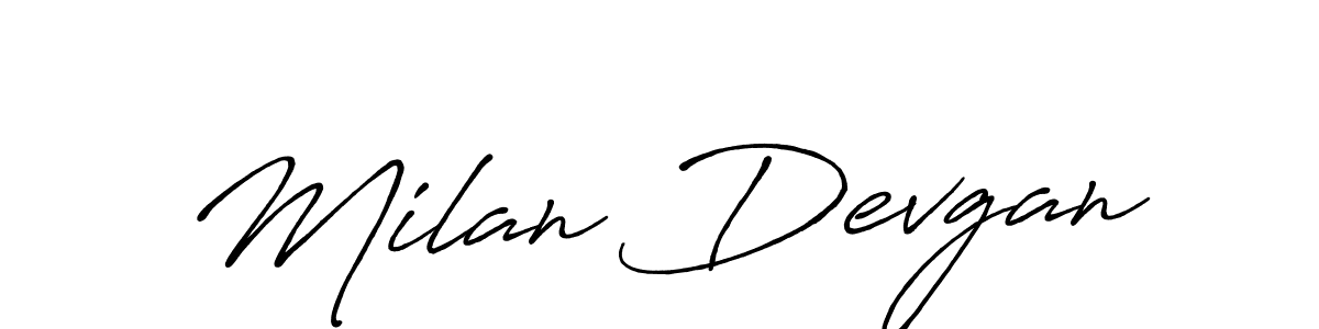 if you are searching for the best signature style for your name Milan Devgan. so please give up your signature search. here we have designed multiple signature styles  using Antro_Vectra_Bolder. Milan Devgan signature style 7 images and pictures png