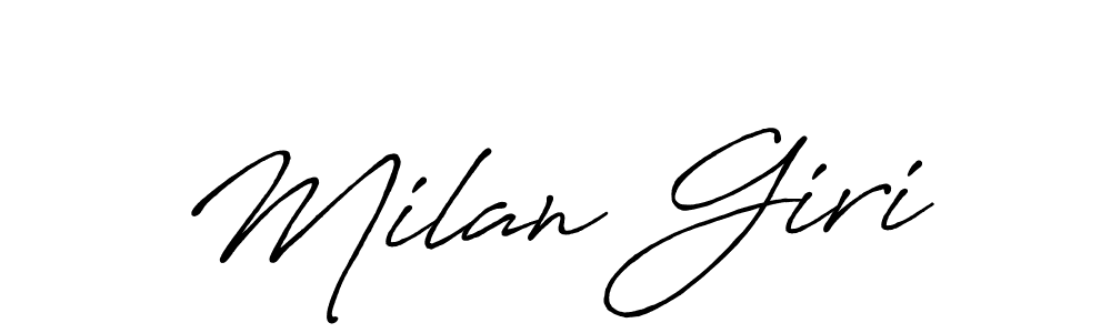 Make a beautiful signature design for name Milan Giri. With this signature (Antro_Vectra_Bolder) style, you can create a handwritten signature for free. Milan Giri signature style 7 images and pictures png