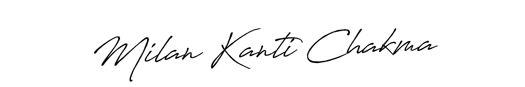 How to make Milan Kanti Chakma name signature. Use Antro_Vectra_Bolder style for creating short signs online. This is the latest handwritten sign. Milan Kanti Chakma signature style 7 images and pictures png