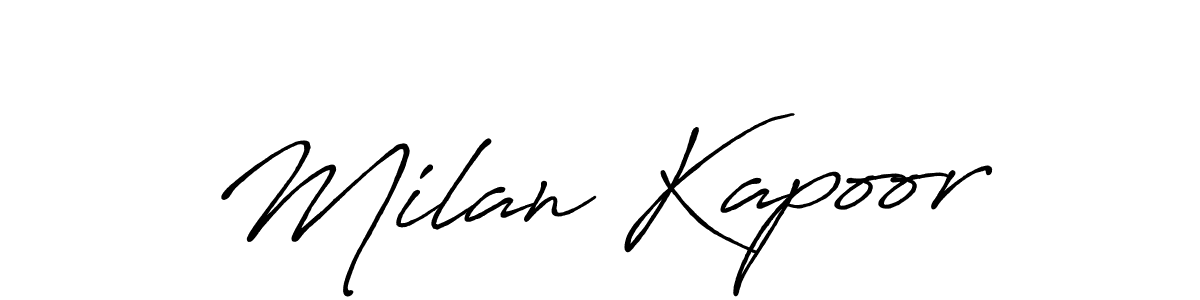 Design your own signature with our free online signature maker. With this signature software, you can create a handwritten (Antro_Vectra_Bolder) signature for name Milan Kapoor. Milan Kapoor signature style 7 images and pictures png