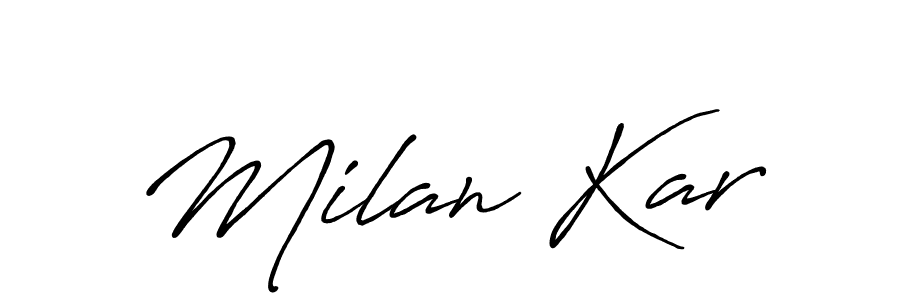 Design your own signature with our free online signature maker. With this signature software, you can create a handwritten (Antro_Vectra_Bolder) signature for name Milan Kar. Milan Kar signature style 7 images and pictures png