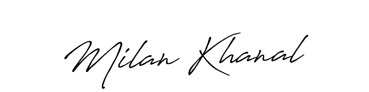 Create a beautiful signature design for name Milan Khanal. With this signature (Antro_Vectra_Bolder) fonts, you can make a handwritten signature for free. Milan Khanal signature style 7 images and pictures png