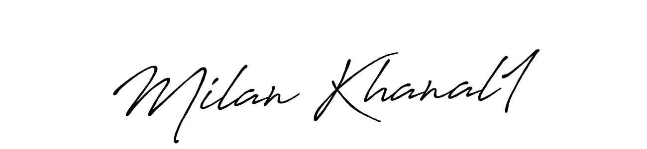 Create a beautiful signature design for name Milan Khanal1. With this signature (Antro_Vectra_Bolder) fonts, you can make a handwritten signature for free. Milan Khanal1 signature style 7 images and pictures png