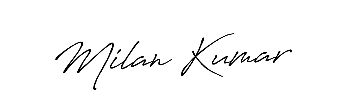 Also we have Milan Kumar name is the best signature style. Create professional handwritten signature collection using Antro_Vectra_Bolder autograph style. Milan Kumar signature style 7 images and pictures png