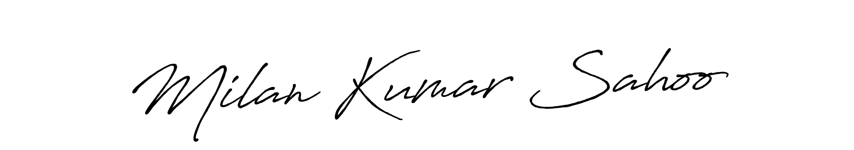 Milan Kumar Sahoo stylish signature style. Best Handwritten Sign (Antro_Vectra_Bolder) for my name. Handwritten Signature Collection Ideas for my name Milan Kumar Sahoo. Milan Kumar Sahoo signature style 7 images and pictures png