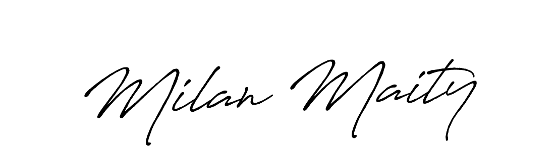 Similarly Antro_Vectra_Bolder is the best handwritten signature design. Signature creator online .You can use it as an online autograph creator for name Milan Maity. Milan Maity signature style 7 images and pictures png