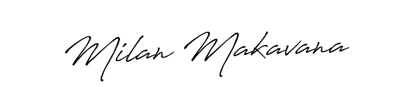 Make a short Milan Makavana signature style. Manage your documents anywhere anytime using Antro_Vectra_Bolder. Create and add eSignatures, submit forms, share and send files easily. Milan Makavana signature style 7 images and pictures png