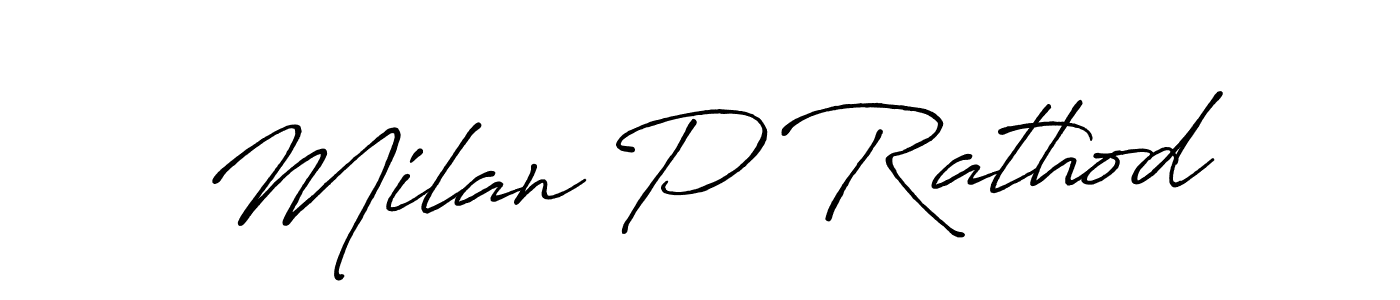 Similarly Antro_Vectra_Bolder is the best handwritten signature design. Signature creator online .You can use it as an online autograph creator for name Milan P Rathod. Milan P Rathod signature style 7 images and pictures png