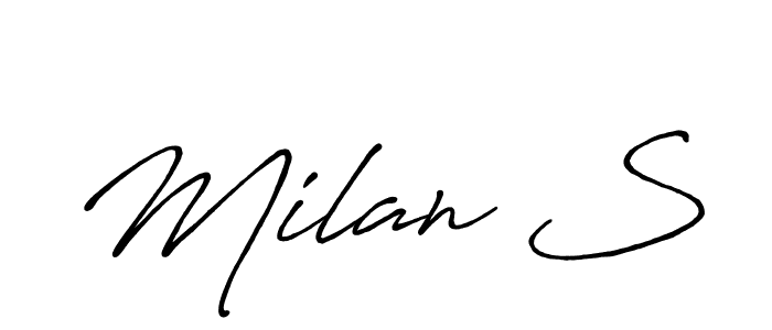 This is the best signature style for the Milan S name. Also you like these signature font (Antro_Vectra_Bolder). Mix name signature. Milan S signature style 7 images and pictures png