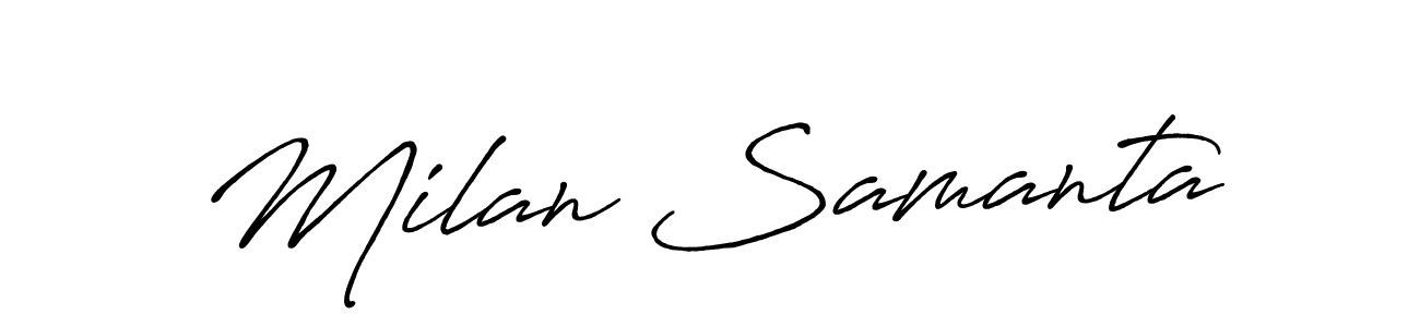 Similarly Antro_Vectra_Bolder is the best handwritten signature design. Signature creator online .You can use it as an online autograph creator for name Milan Samanta. Milan Samanta signature style 7 images and pictures png