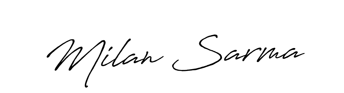 Design your own signature with our free online signature maker. With this signature software, you can create a handwritten (Antro_Vectra_Bolder) signature for name Milan Sarma. Milan Sarma signature style 7 images and pictures png