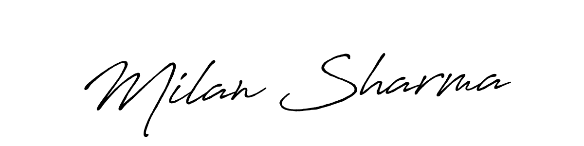 It looks lik you need a new signature style for name Milan Sharma. Design unique handwritten (Antro_Vectra_Bolder) signature with our free signature maker in just a few clicks. Milan Sharma signature style 7 images and pictures png