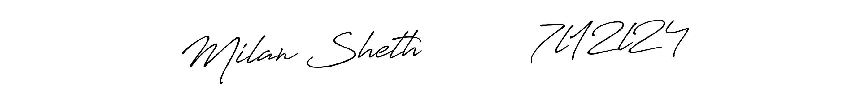 How to make Milan Sheth          7l12l24 signature? Antro_Vectra_Bolder is a professional autograph style. Create handwritten signature for Milan Sheth          7l12l24 name. Milan Sheth          7l12l24 signature style 7 images and pictures png