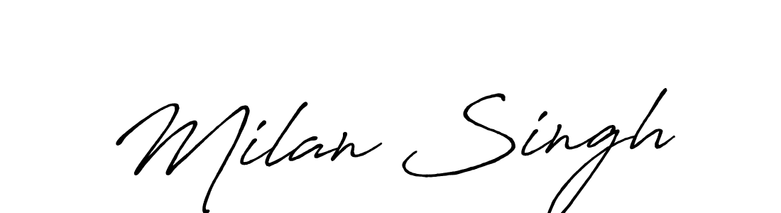 You should practise on your own different ways (Antro_Vectra_Bolder) to write your name (Milan Singh) in signature. don't let someone else do it for you. Milan Singh signature style 7 images and pictures png