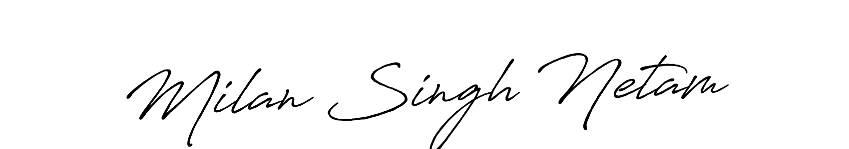 Also You can easily find your signature by using the search form. We will create Milan Singh Netam name handwritten signature images for you free of cost using Antro_Vectra_Bolder sign style. Milan Singh Netam signature style 7 images and pictures png