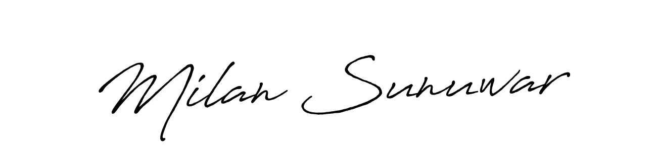 Also You can easily find your signature by using the search form. We will create Milan Sunuwar name handwritten signature images for you free of cost using Antro_Vectra_Bolder sign style. Milan Sunuwar signature style 7 images and pictures png