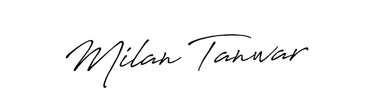 Milan Tanwar stylish signature style. Best Handwritten Sign (Antro_Vectra_Bolder) for my name. Handwritten Signature Collection Ideas for my name Milan Tanwar. Milan Tanwar signature style 7 images and pictures png