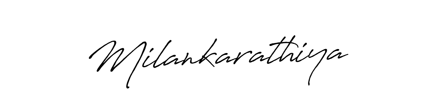 Also we have Milankarathiya name is the best signature style. Create professional handwritten signature collection using Antro_Vectra_Bolder autograph style. Milankarathiya signature style 7 images and pictures png