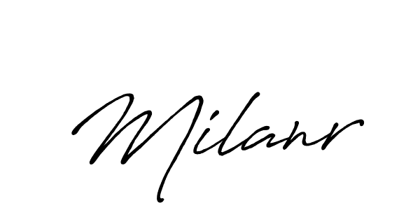 if you are searching for the best signature style for your name Milanr. so please give up your signature search. here we have designed multiple signature styles  using Antro_Vectra_Bolder. Milanr signature style 7 images and pictures png