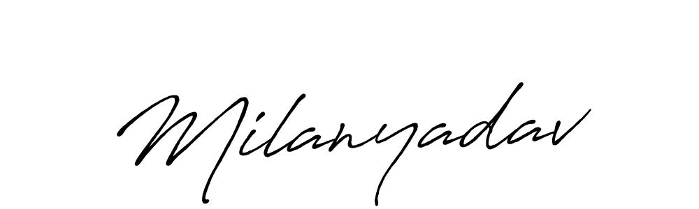 Design your own signature with our free online signature maker. With this signature software, you can create a handwritten (Antro_Vectra_Bolder) signature for name Milanyadav. Milanyadav signature style 7 images and pictures png