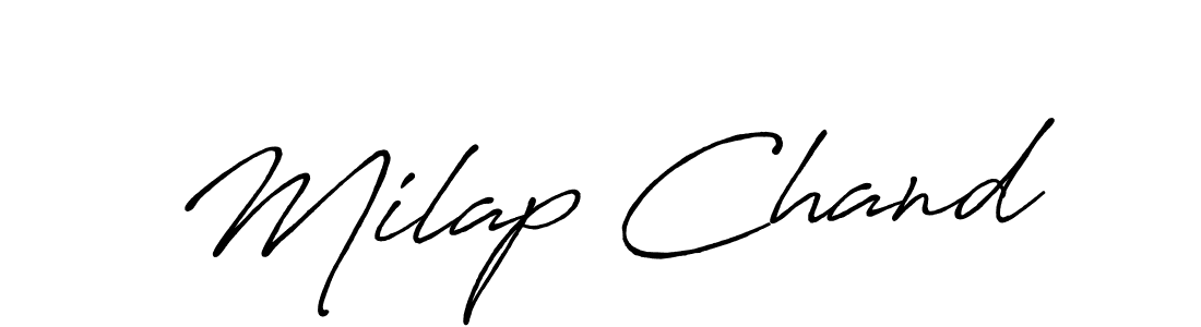 Create a beautiful signature design for name Milap Chand. With this signature (Antro_Vectra_Bolder) fonts, you can make a handwritten signature for free. Milap Chand signature style 7 images and pictures png
