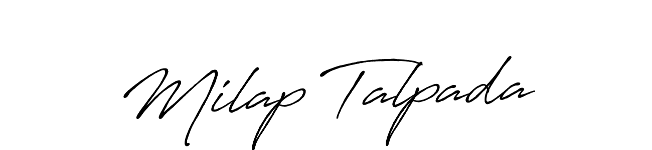 Also You can easily find your signature by using the search form. We will create Milap Talpada name handwritten signature images for you free of cost using Antro_Vectra_Bolder sign style. Milap Talpada signature style 7 images and pictures png