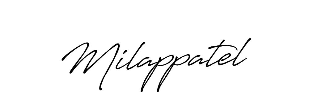 Similarly Antro_Vectra_Bolder is the best handwritten signature design. Signature creator online .You can use it as an online autograph creator for name Milappatel. Milappatel signature style 7 images and pictures png