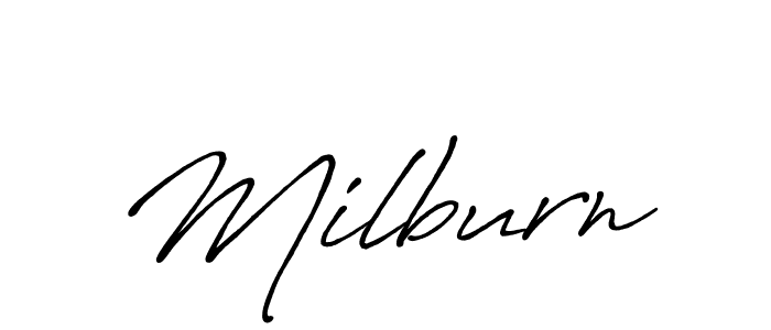 The best way (Antro_Vectra_Bolder) to make a short signature is to pick only two or three words in your name. The name Milburn include a total of six letters. For converting this name. Milburn signature style 7 images and pictures png