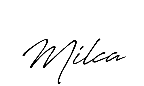 if you are searching for the best signature style for your name Milca. so please give up your signature search. here we have designed multiple signature styles  using Antro_Vectra_Bolder. Milca signature style 7 images and pictures png