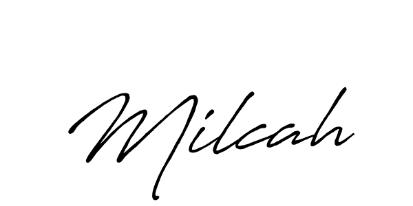 Use a signature maker to create a handwritten signature online. With this signature software, you can design (Antro_Vectra_Bolder) your own signature for name Milcah. Milcah signature style 7 images and pictures png