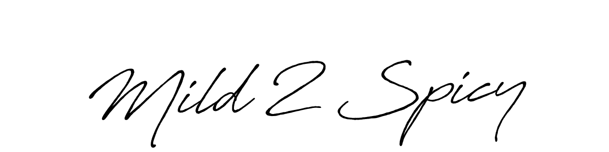 Use a signature maker to create a handwritten signature online. With this signature software, you can design (Antro_Vectra_Bolder) your own signature for name Mild 2 Spicy. Mild 2 Spicy signature style 7 images and pictures png