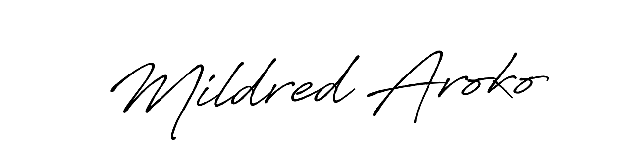 Make a beautiful signature design for name Mildred Aroko. Use this online signature maker to create a handwritten signature for free. Mildred Aroko signature style 7 images and pictures png
