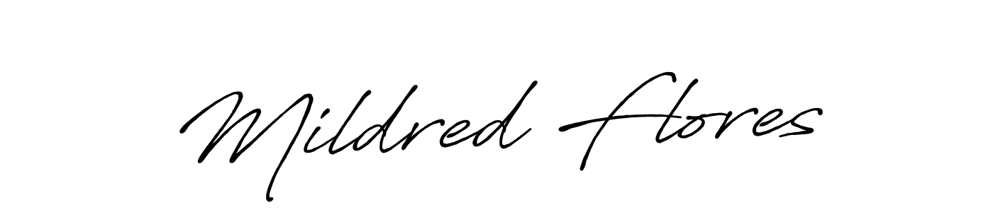 Mildred Flores stylish signature style. Best Handwritten Sign (Antro_Vectra_Bolder) for my name. Handwritten Signature Collection Ideas for my name Mildred Flores. Mildred Flores signature style 7 images and pictures png