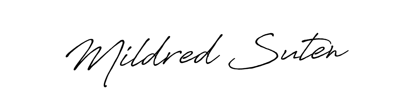 It looks lik you need a new signature style for name Mildred Suten. Design unique handwritten (Antro_Vectra_Bolder) signature with our free signature maker in just a few clicks. Mildred Suten signature style 7 images and pictures png