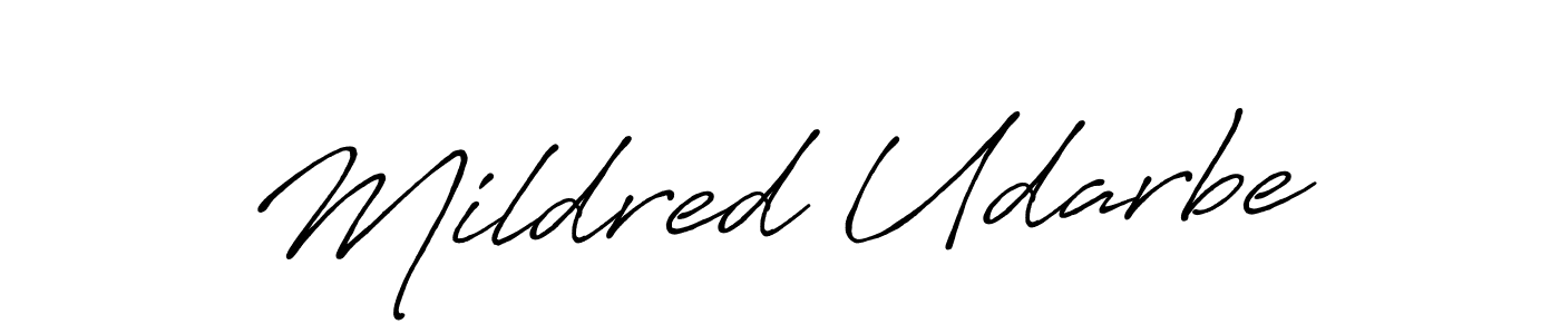 Use a signature maker to create a handwritten signature online. With this signature software, you can design (Antro_Vectra_Bolder) your own signature for name Mildred Udarbe. Mildred Udarbe signature style 7 images and pictures png