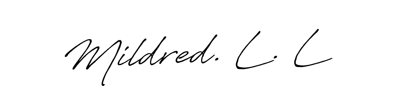 Also we have Mildred. L. L name is the best signature style. Create professional handwritten signature collection using Antro_Vectra_Bolder autograph style. Mildred. L. L signature style 7 images and pictures png