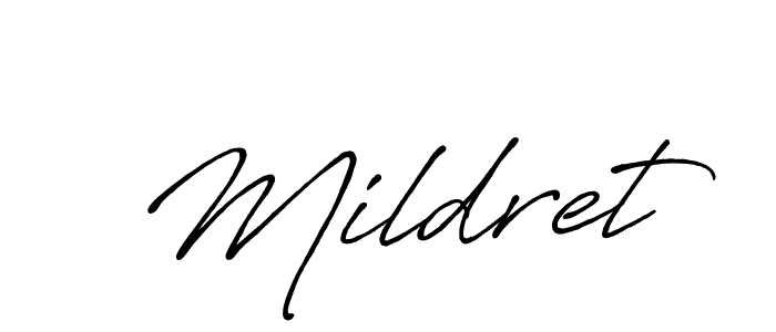 Create a beautiful signature design for name Mildret. With this signature (Antro_Vectra_Bolder) fonts, you can make a handwritten signature for free. Mildret signature style 7 images and pictures png