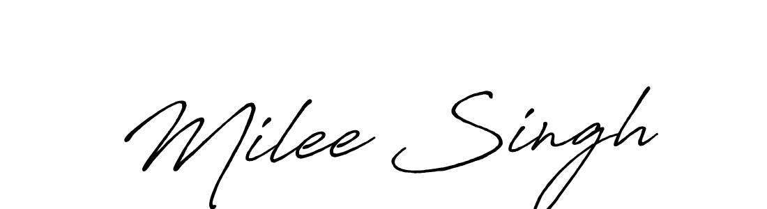 Make a short Milee Singh signature style. Manage your documents anywhere anytime using Antro_Vectra_Bolder. Create and add eSignatures, submit forms, share and send files easily. Milee Singh signature style 7 images and pictures png