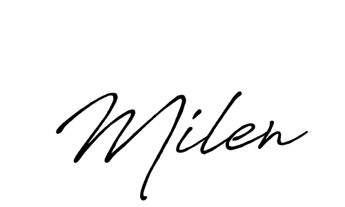 Make a short Milen signature style. Manage your documents anywhere anytime using Antro_Vectra_Bolder. Create and add eSignatures, submit forms, share and send files easily. Milen signature style 7 images and pictures png