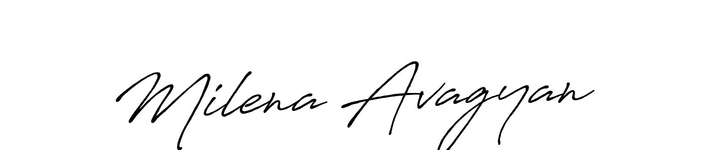 Make a beautiful signature design for name Milena Avagyan. With this signature (Antro_Vectra_Bolder) style, you can create a handwritten signature for free. Milena Avagyan signature style 7 images and pictures png